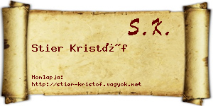 Stier Kristóf névjegykártya