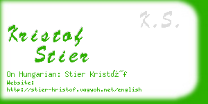 kristof stier business card